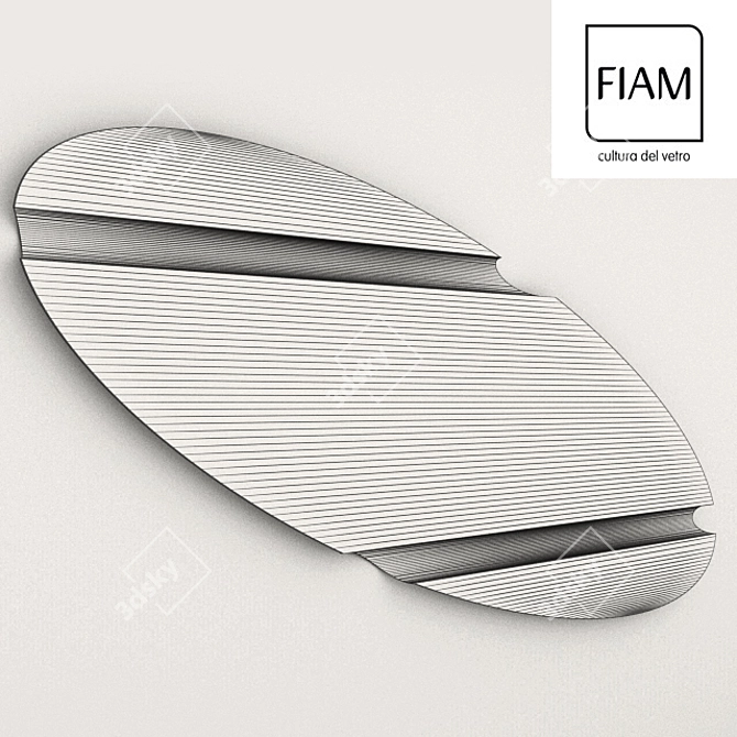 Fiam Mirror - Wing Elliptical Wall Art 3D model image 2