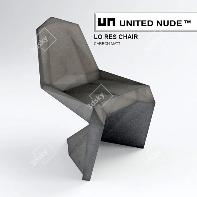 Title: Lo Res Carbon Matt Chair 3D model image 1