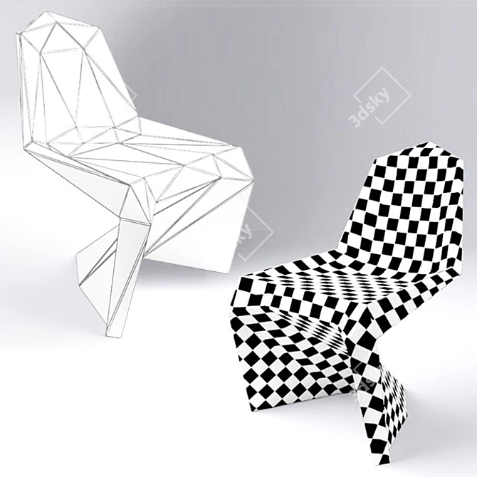 Title: Lo Res Carbon Matt Chair 3D model image 3