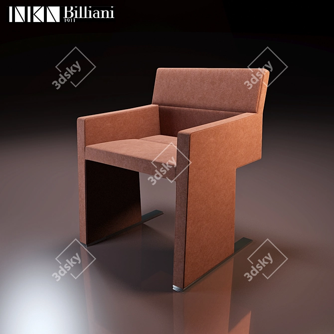 Elegant Steel Armchair - Inka P 200 3D model image 1