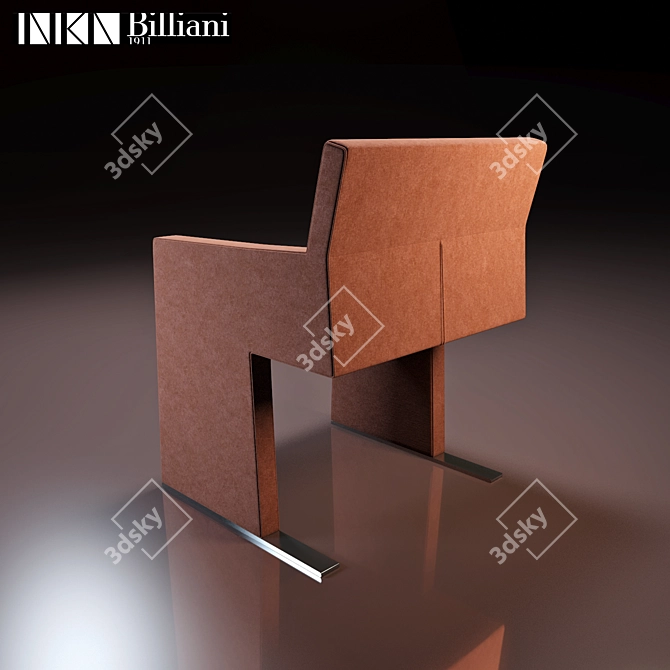 Elegant Steel Armchair - Inka P 200 3D model image 2