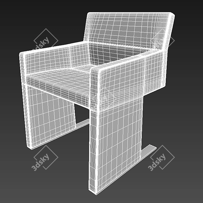 Elegant Steel Armchair - Inka P 200 3D model image 3