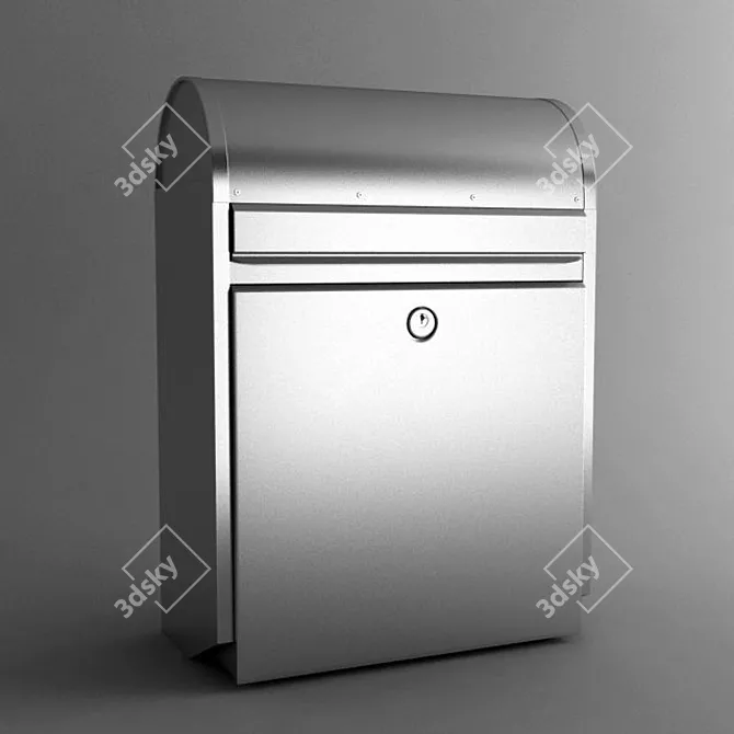 Sleek Steel Letterbox 3D model image 1