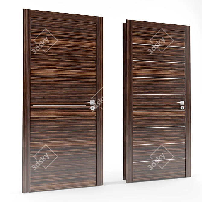 Artis T Zebrano Union Door 3D model image 1