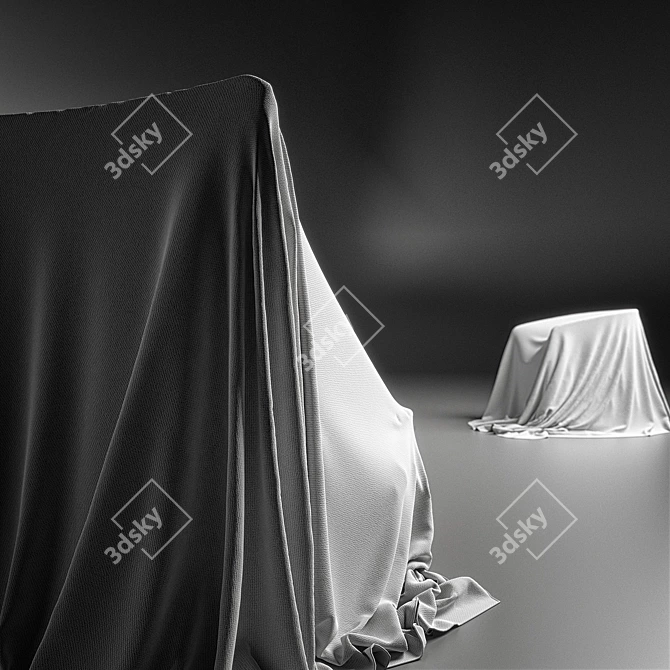 Modern Draped Living Furniture 3D model image 3