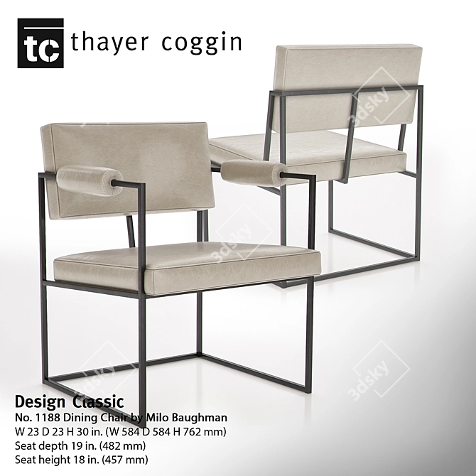 Elegant Design: 1188 Dining Chair 3D model image 2
