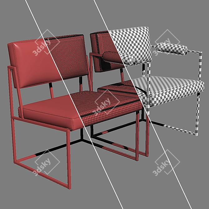 Elegant Design: 1188 Dining Chair 3D model image 3