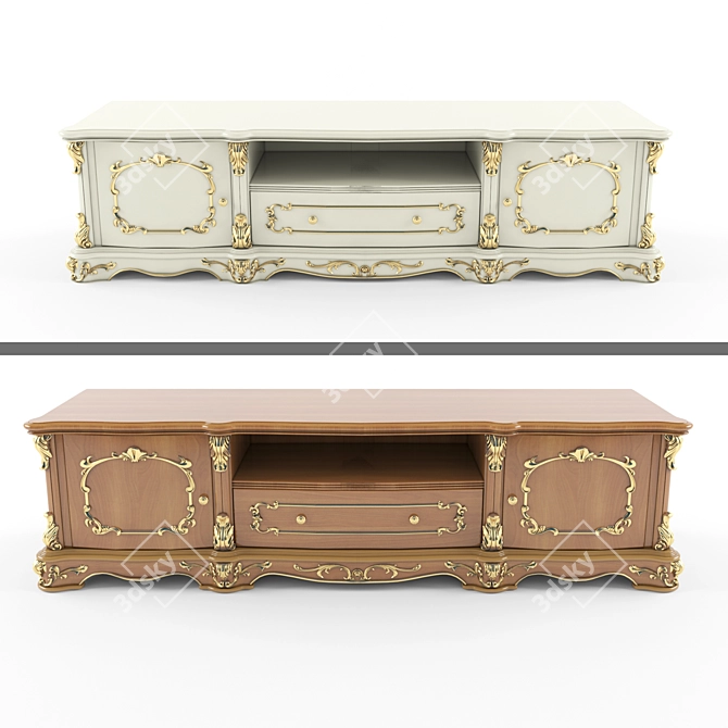 Vintage TV Cabinet - Classic Style 3D model image 1