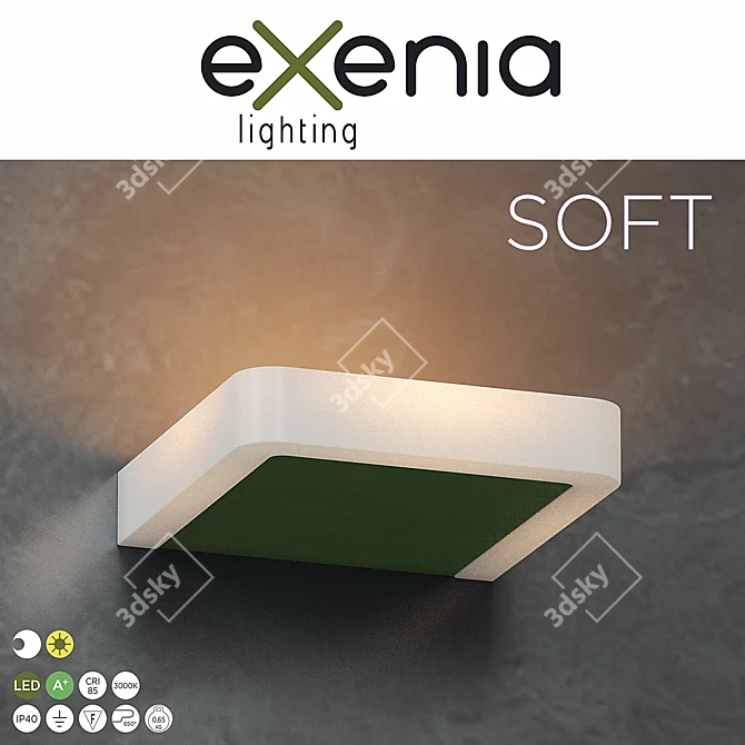 Exenia Soft Wall Lamp - Italian Craftsmanship 3D model image 1