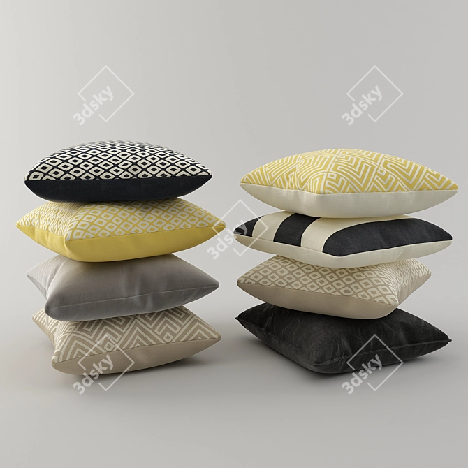 Luxury Cushion Set: H&M Home 3D model image 3