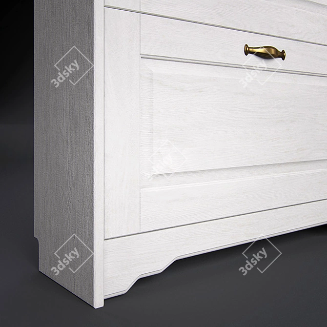 Classic White Hallway Furniture Set 3D model image 2