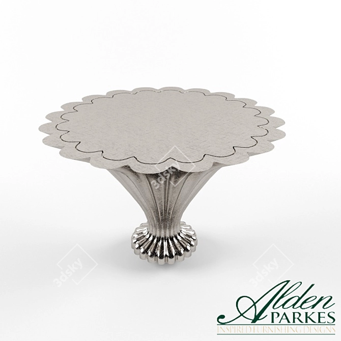 Elegant Scalloped End Table 3D model image 1