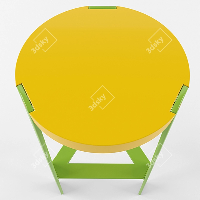 UNO Metal and Plywood Bar Chair 3D model image 2