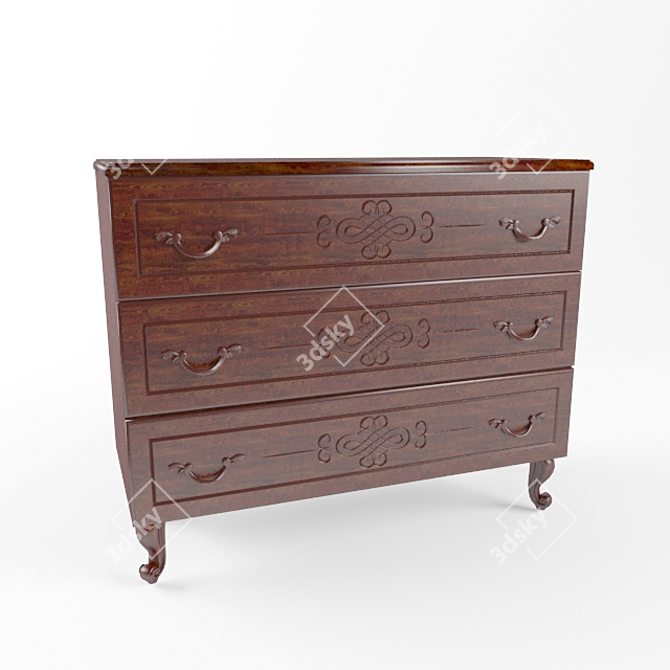 Engraved Chest of Drawers 3D model image 1