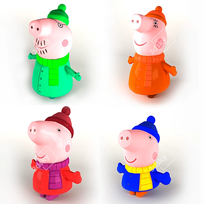 Peppa Pig Family Set 3D model image 1