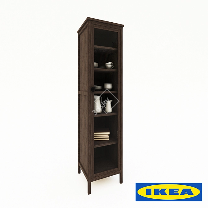 Sleek HEMNES Wardrobe Showcase 3D model image 1