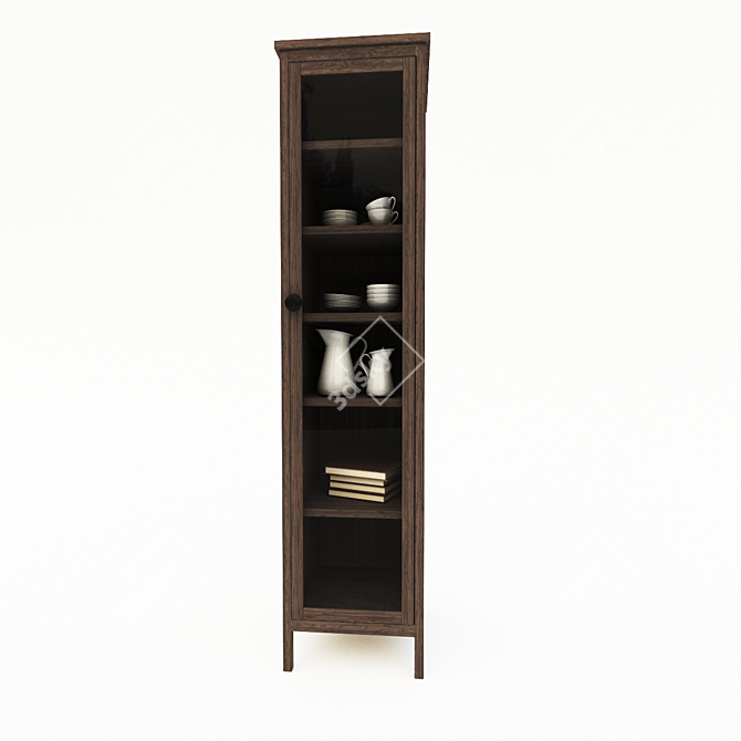 Sleek HEMNES Wardrobe Showcase 3D model image 2