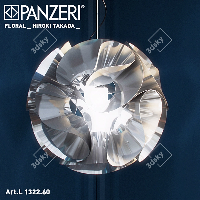 Panzeri Floral Hanging Lamp 3D model image 1