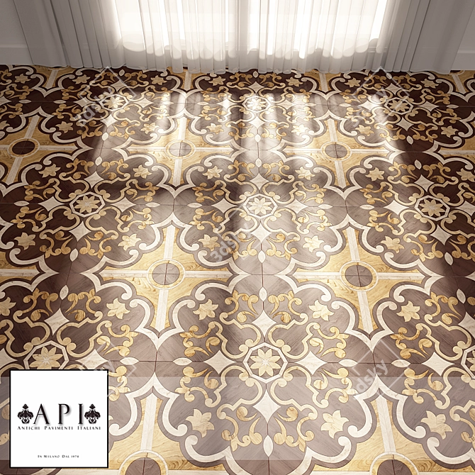 Italian Designed Art Parquet 3D model image 2