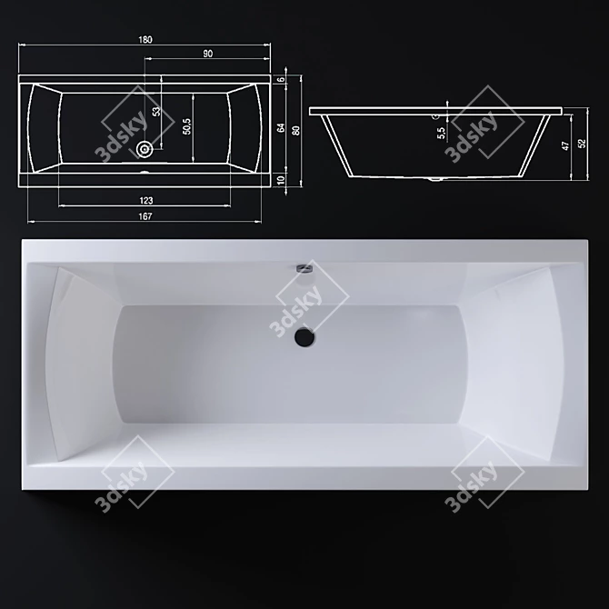 Riho Julia 1800*800 Freestanding Bathtub 3D model image 2
