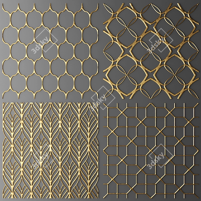 Revamp Your Look with the Grille Panel Set 3D model image 1