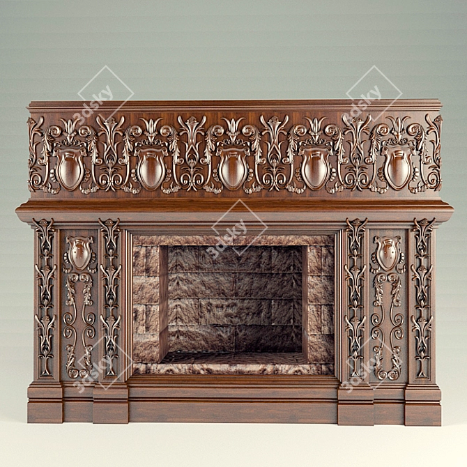 Classic Fireplace: Inspired by Traditional Elegance 3D model image 1