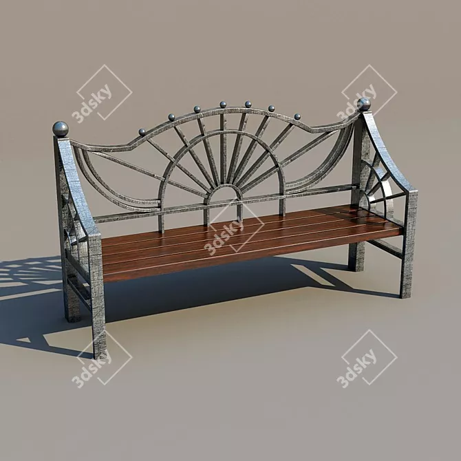 Max 2013-2016 Outdoor Bench 3D model image 1