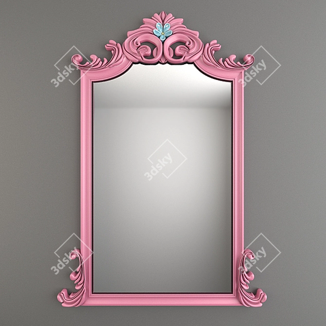 Rosy Reflection: Child's Faceted Mirror 3D model image 1