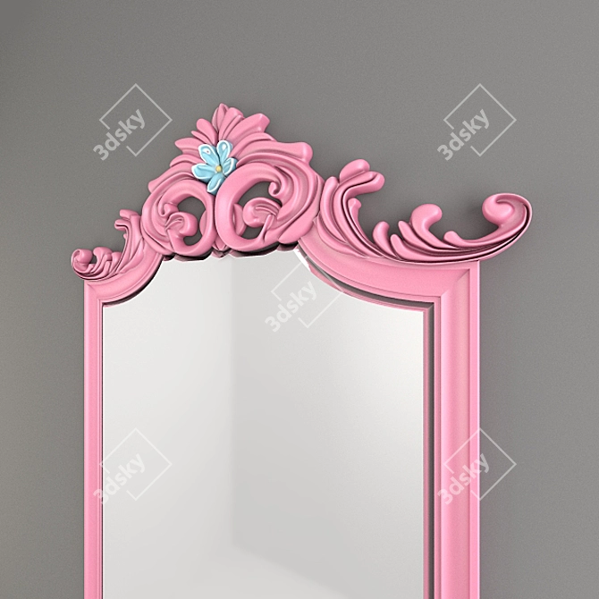 Rosy Reflection: Child's Faceted Mirror 3D model image 2