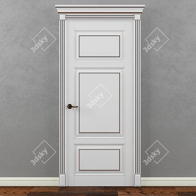 Lignum: Elegant White Wood Door 3D model image 1