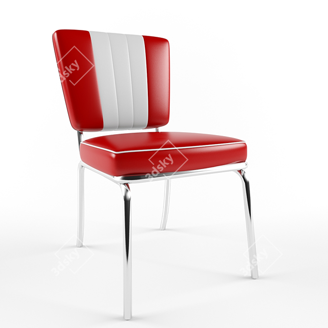 Retro American Diner Chair 3D model image 3