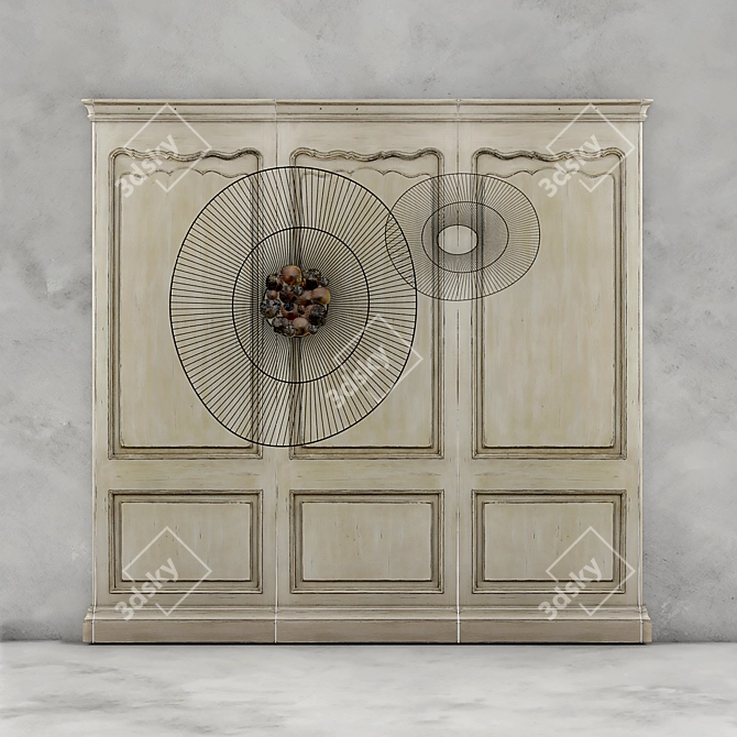 Chateau Wood Panels: Metal Wall Decor 3D model image 1