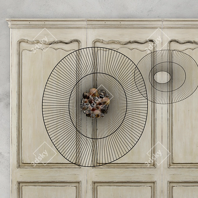 Chateau Wood Panels: Metal Wall Decor 3D model image 2