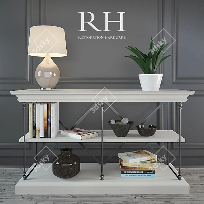 Parisian Cornice Console 61390042 WHT 3D model image 2