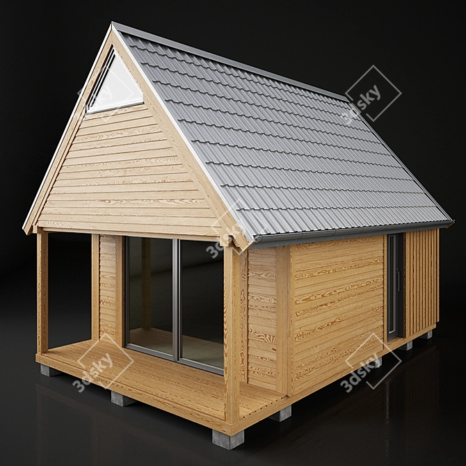 Cozy Wood Cabin 3D model image 1