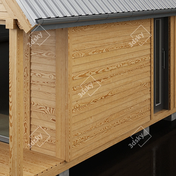 Cozy Wood Cabin 3D model image 2