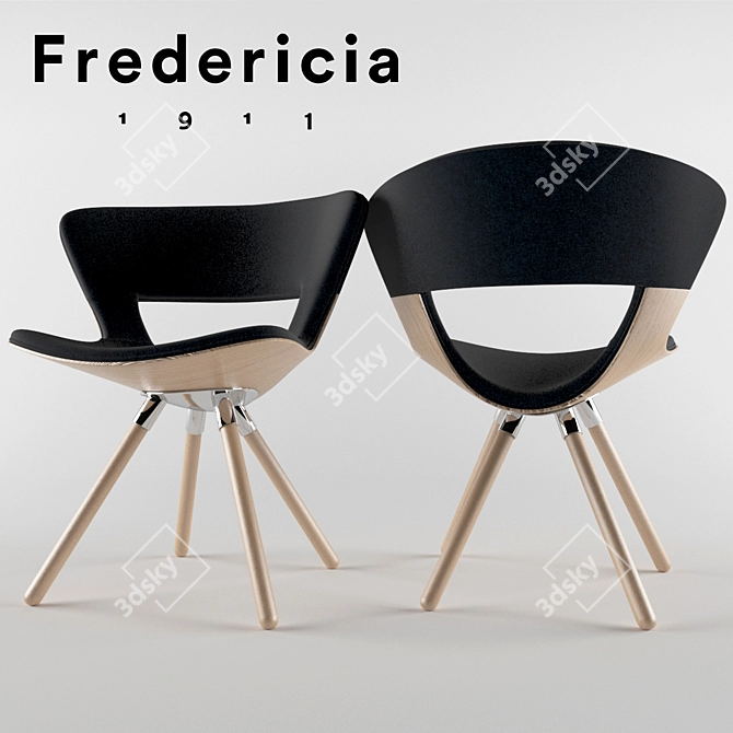 Fredericia Mundo Lounge Chair: Sleek & Stylish 3D model image 2