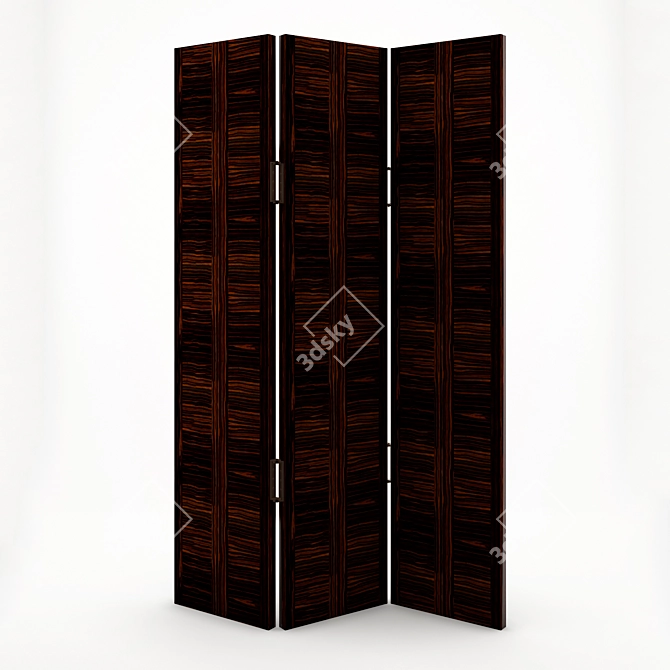 Narciso Wooden Screen with Bronze Hinges 3D model image 1