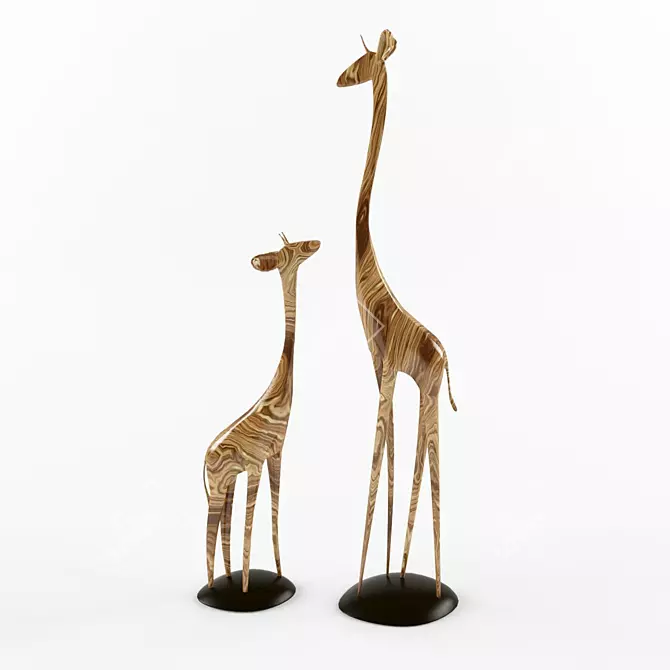 Graceful Giraffe Figurine 3D model image 1