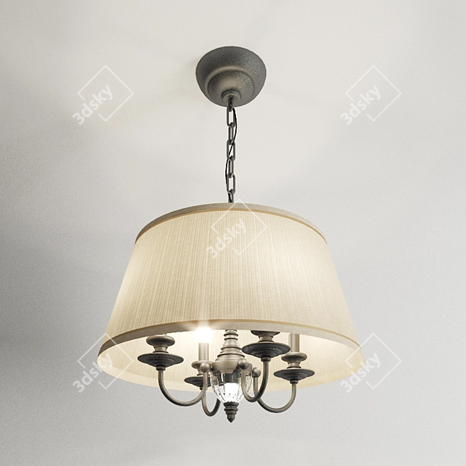 Elegant Reef Chandelier with Crystal Lux 3D model image 1