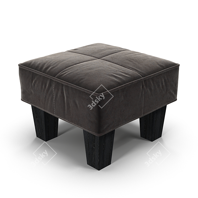 Luxurious Velvet Ottoman 3D model image 1