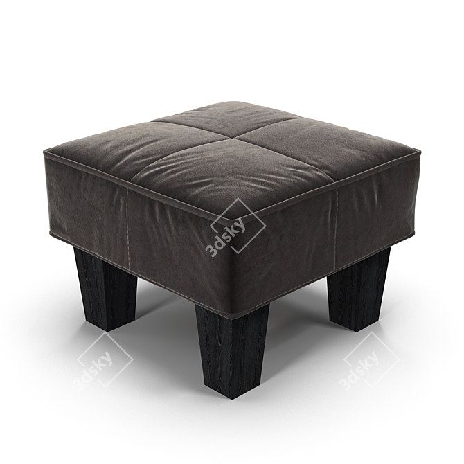 Luxurious Velvet Ottoman 3D model image 2