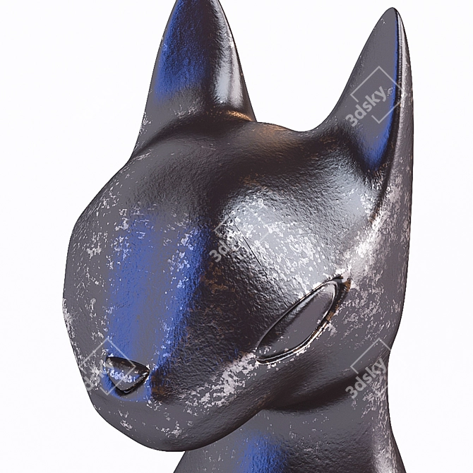 Graceful Cat Statuette 3D model image 2