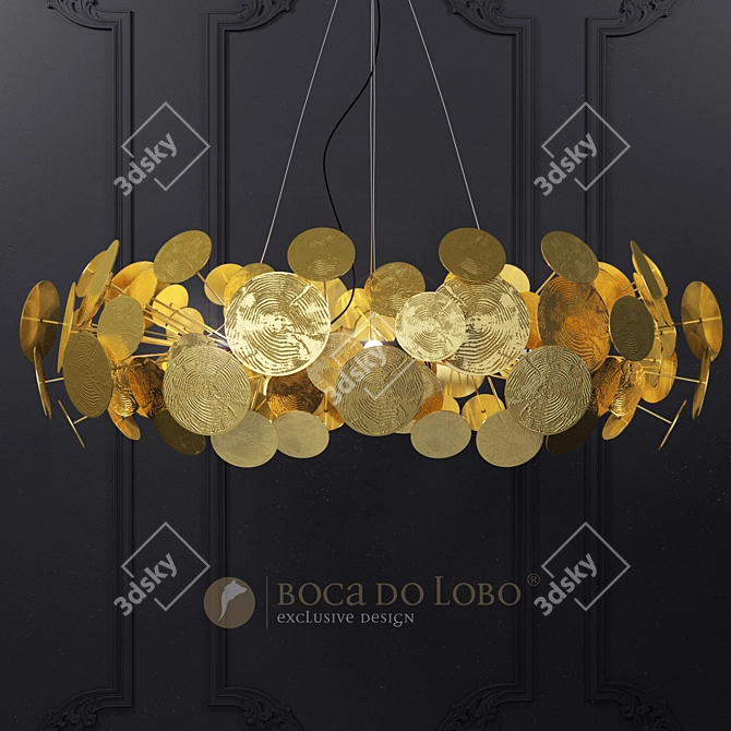 Elegant Newton Chandelier: Graceful Illumination 3D model image 1