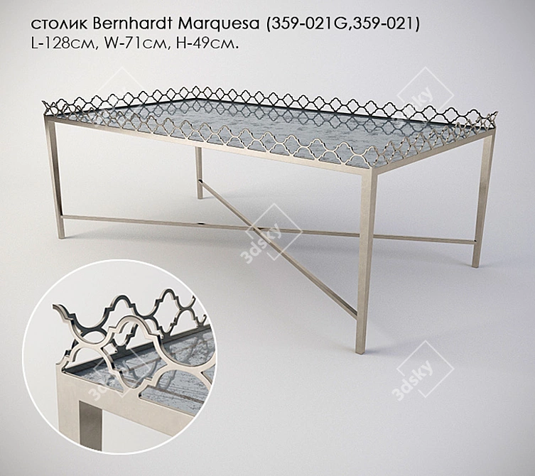 Elegant Bernhardt Marquesa Table (359-021G, 359-021) 3D model image 1