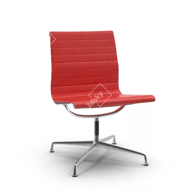 Vitra Aluminium Office Chair with Leather Finish 3D model image 1