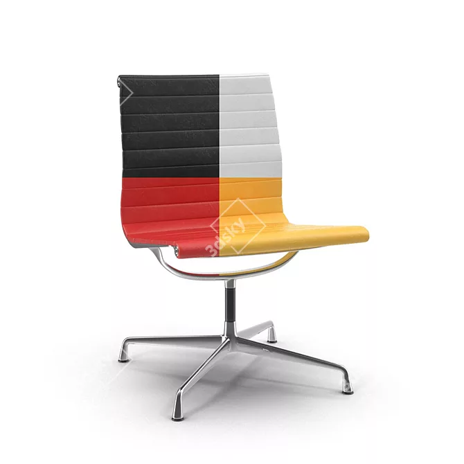 Vitra Aluminium Office Chair with Leather Finish 3D model image 2