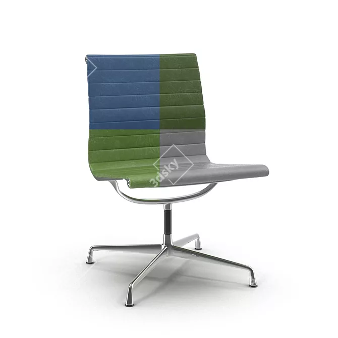 Vitra Aluminium Office Chair with Leather Finish 3D model image 3