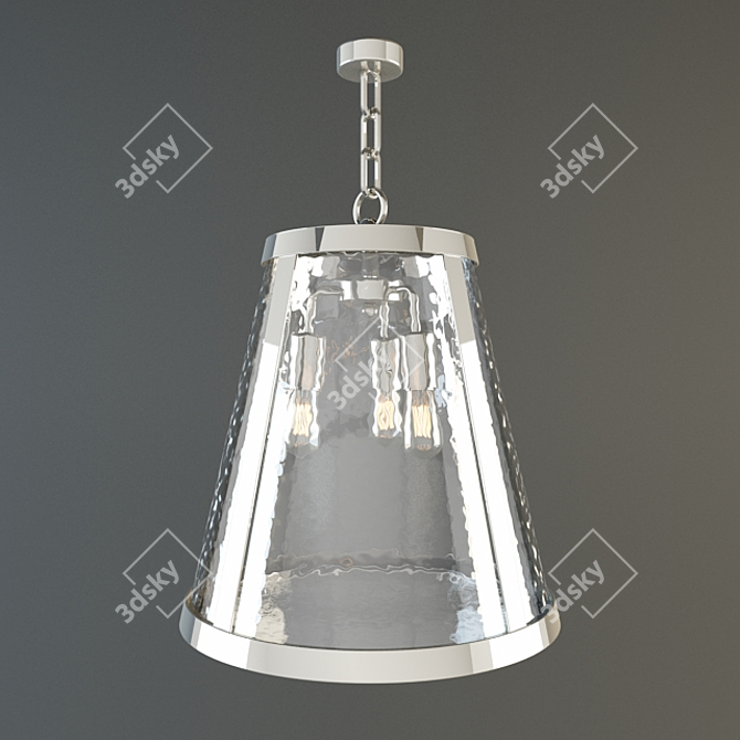 Elegant Harrow Pendant in Polished Nickel 3D model image 1