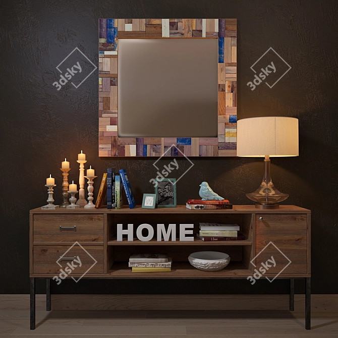 Elegant Home Decor Set 3D model image 1